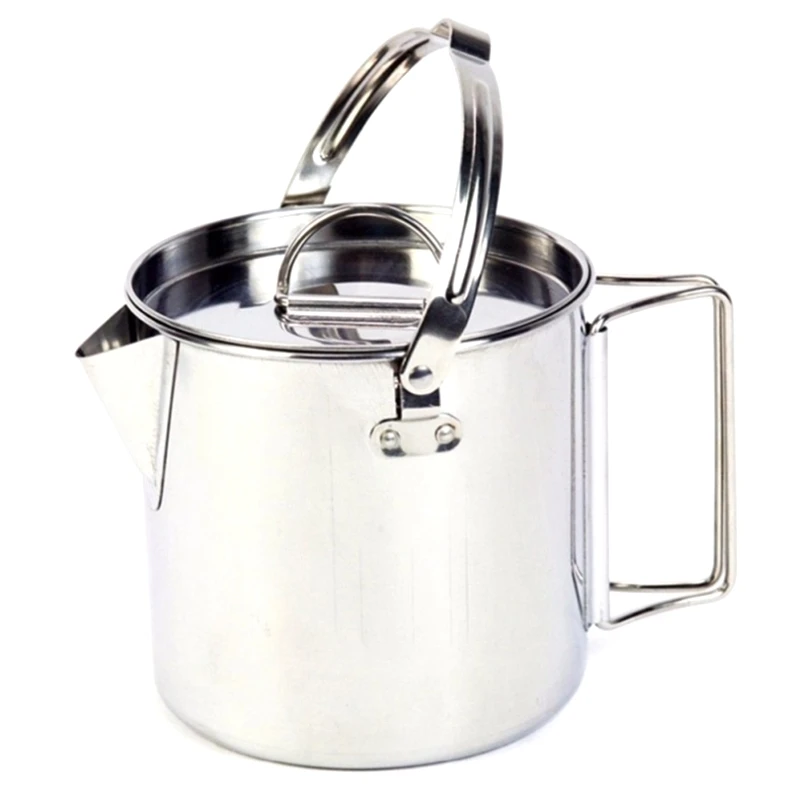 

Stainless Steel Portable Pot Camping Set Steamer Kettle Pot for Picnic Barbecue Mountaineering