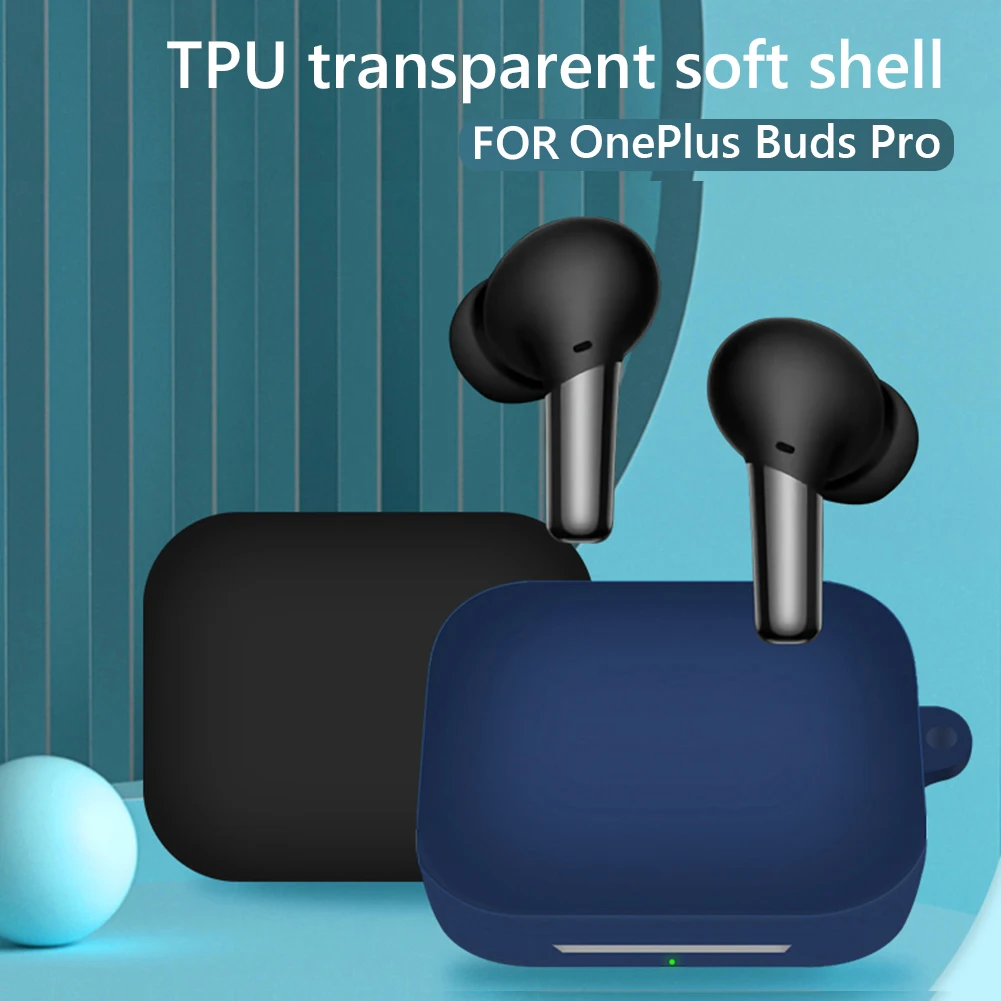 

Silicone Bluetooth Compatible Headset Case For Oneplus Buds Pro With Hook Headphone Accessory Case Multi-Color Optional