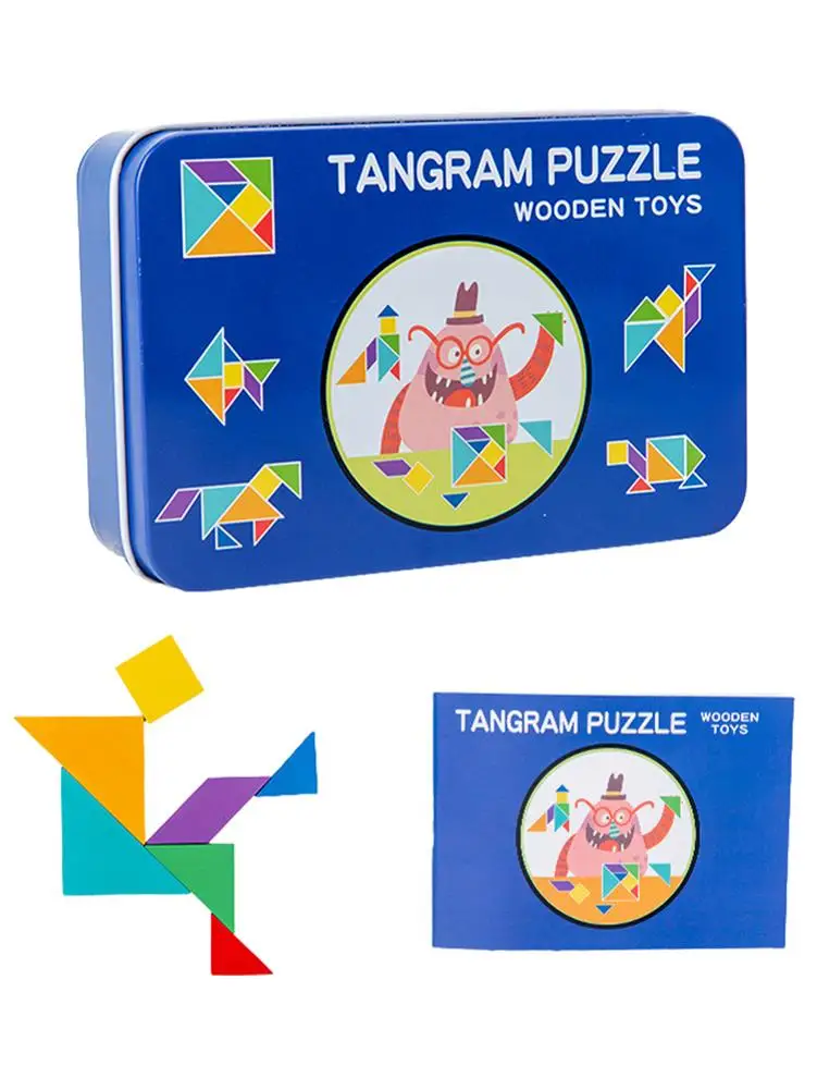 Деревянные пазлы-танграммы Геометрическая анаграмма учебное пособие без