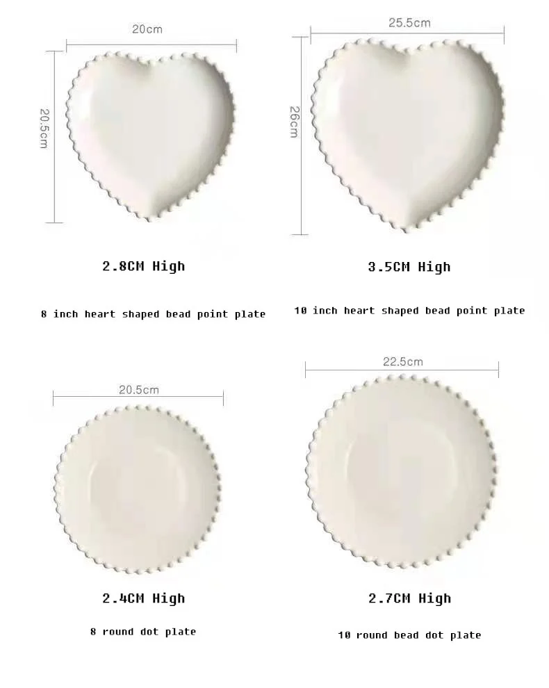 

Bead ceramic breakfast plate breakfast bowl pearl lace steak plate jewelry plate oatmeal bowl shooting props
