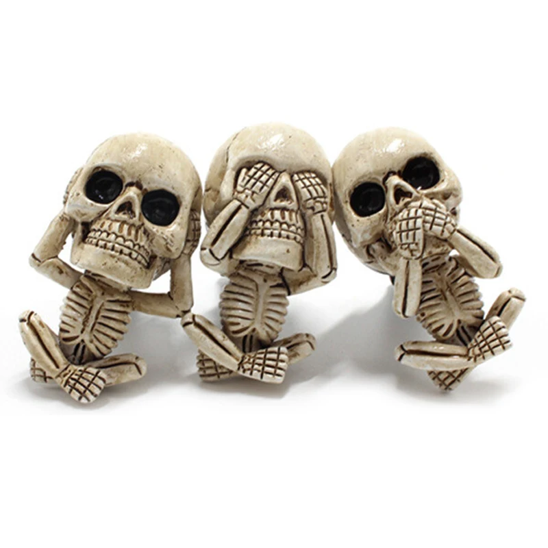 

Evil Skull Trio Statue a Set of 3 With Air Freshener Car Air Outlet Ornament SCVD889