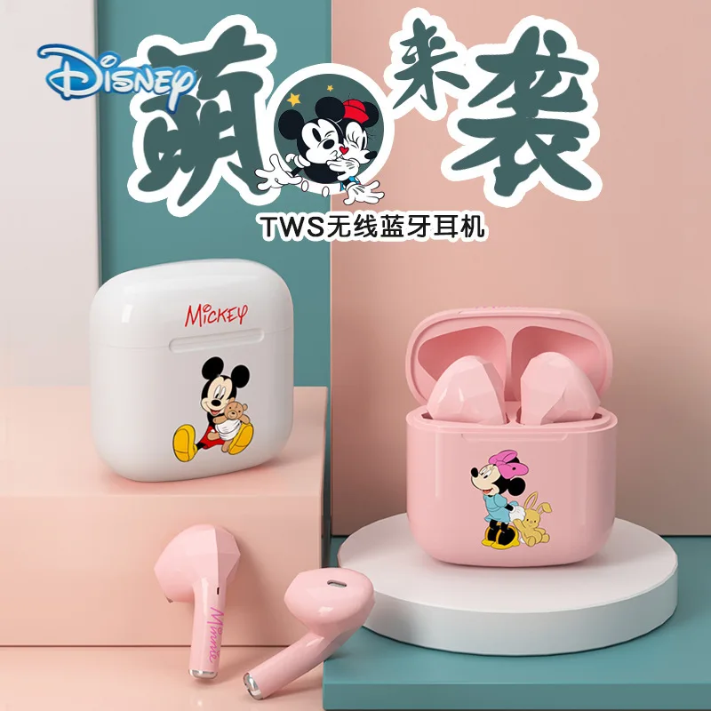 

Disney Mickey Minnie TWS 5.0 Earphone bluetooth Wireless headphones Sports Earbuds Headsets With Microphone Noise Reduction