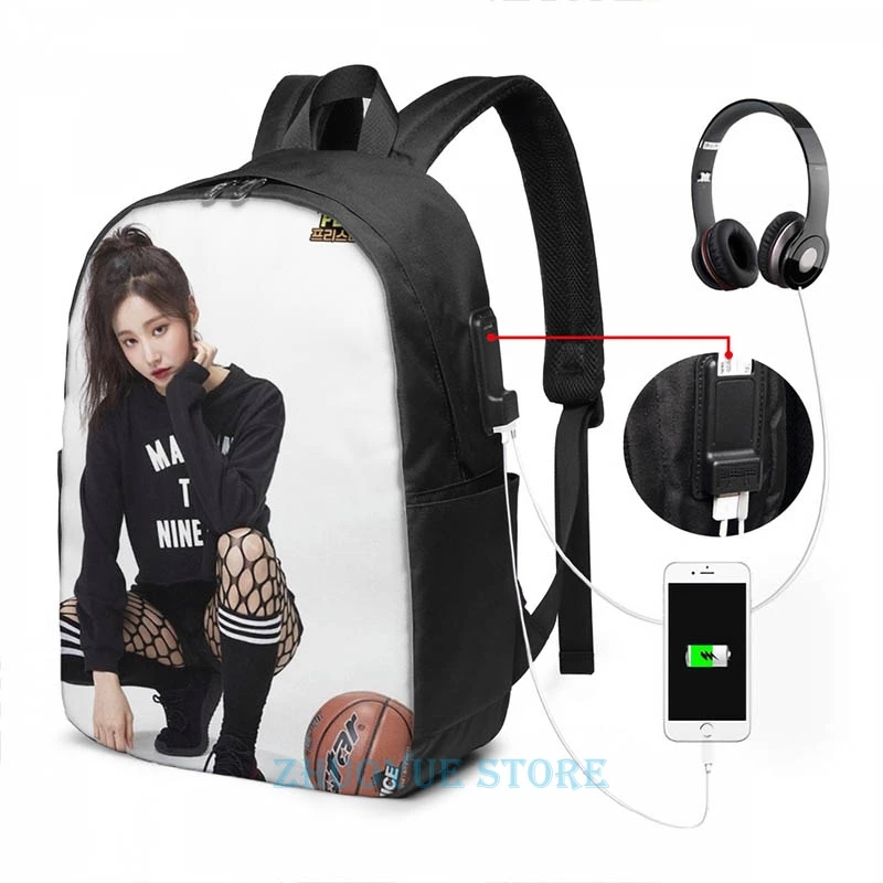 Забавный рюкзак Momoland с графическим принтом (3) USB зарядкой мужские школьные сумки