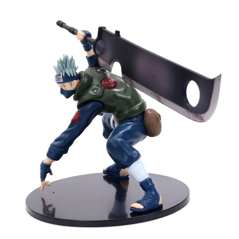 

14cm pvc anime action figure standing statue face broadsword kakashi figurines shippuden kawaii figma dolls model boy toys gifts