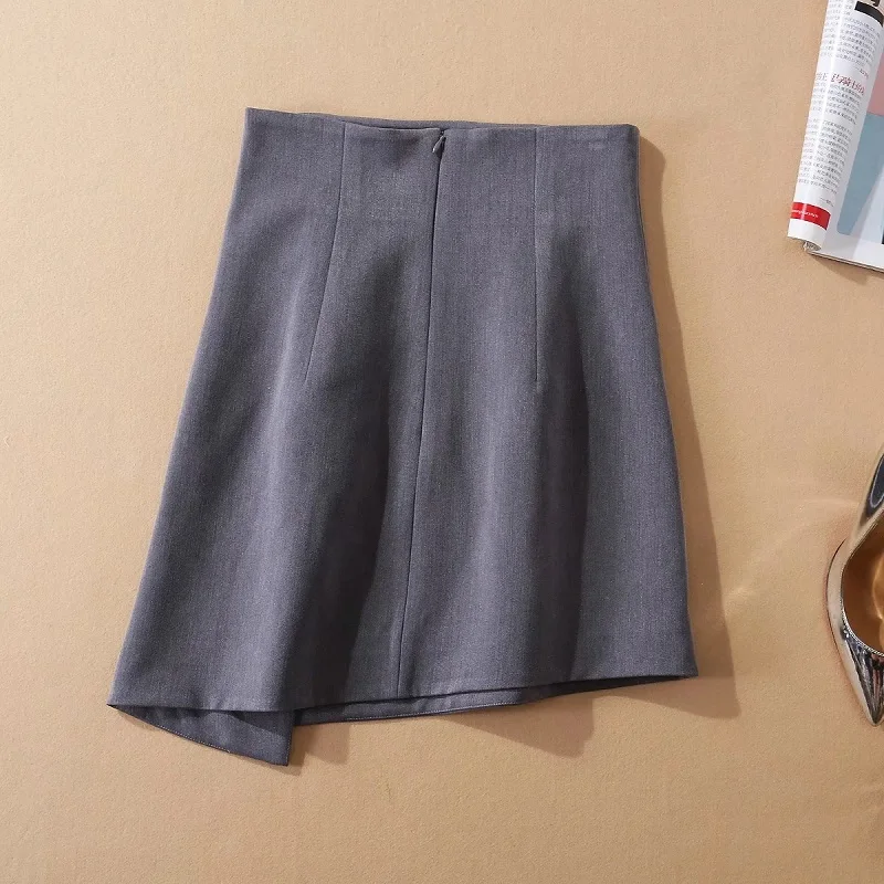 

2020 Autumn Fashion 2 Piece Set Women Red Rose Flower Embroidery Long White Shirt Dress+Crystal Beading Deco Grey Skirt Set Suit