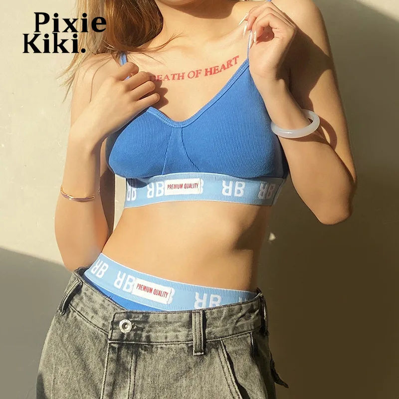 

PixieKiki Two Piece Set Women Sexy Lingerie Bra and Panty Set Underwear Loungewear 2021 Fashion Sports Matching Sets P94-BI16