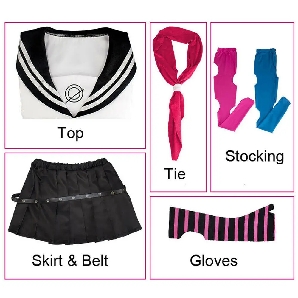 

Anime Danganronpa Mioda Ibuki Cosplay Costume Colorful Devil Horn Wig For Woman Halloween Carnival Costume Props