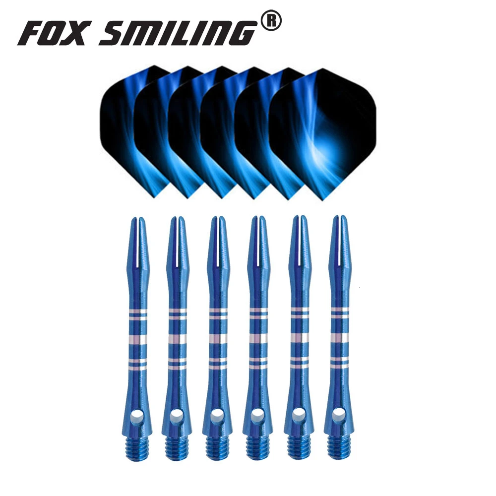 41mm 6 and 6 Fox Smiling 35/41 мм алюминиевый дротик валы и Дротика s Перелёты комплект Dardos перо Листья аксессуары для игры в дартс набор для Дротика настольные игры - Цвет: 41mm 6 and 6