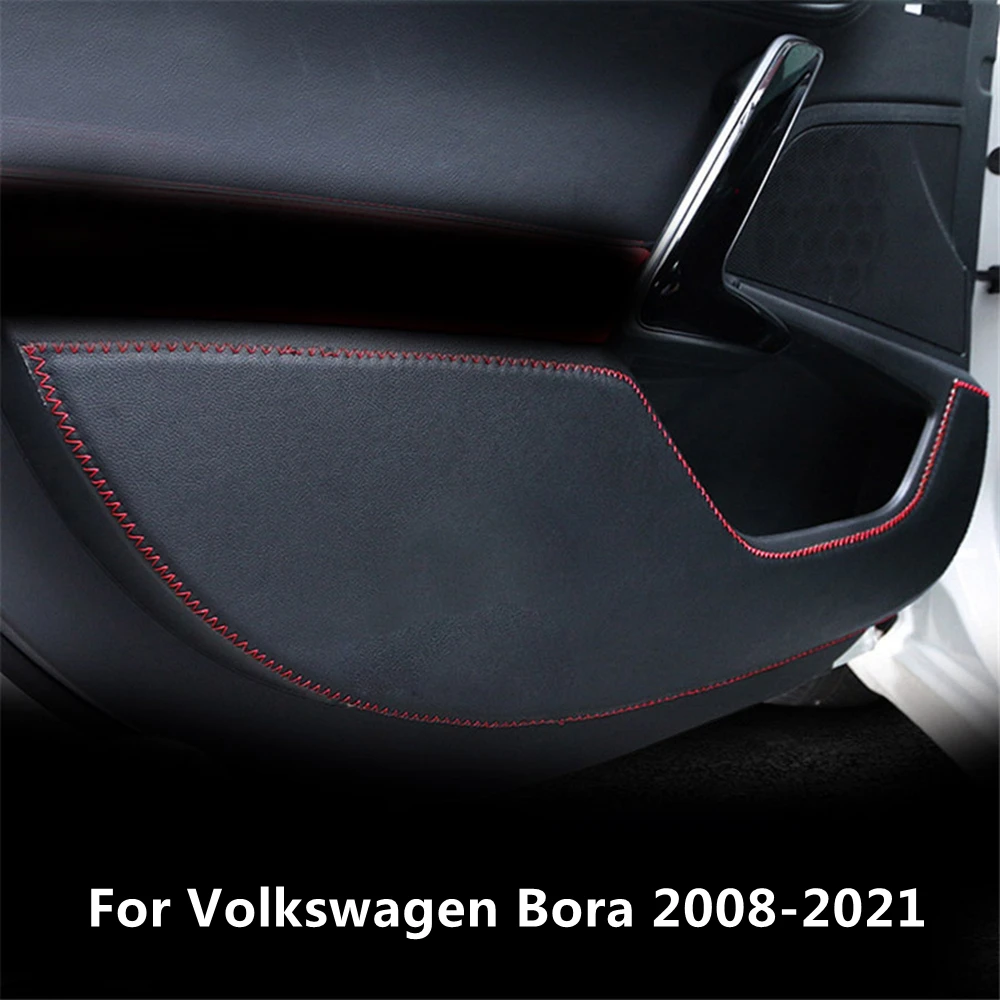 

Защитная пленка из волоконной кожи для автомобильной двери для Volkswagen Bora (2008-2021 год), кожаная защитная крышка для двери, пленка, наклейки, боко...