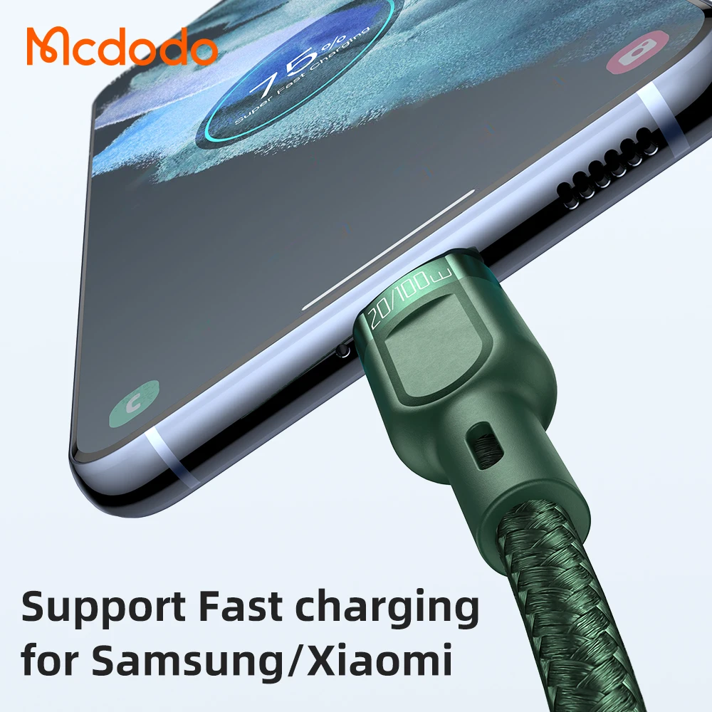 Mcdodo 5A 100W CA-747 USB Type C To Type C&Type C Cable Quick Charge 4.0 Type-C Usb Cable for Xiaomi 10 8 Pro Nintendo Switch Sa