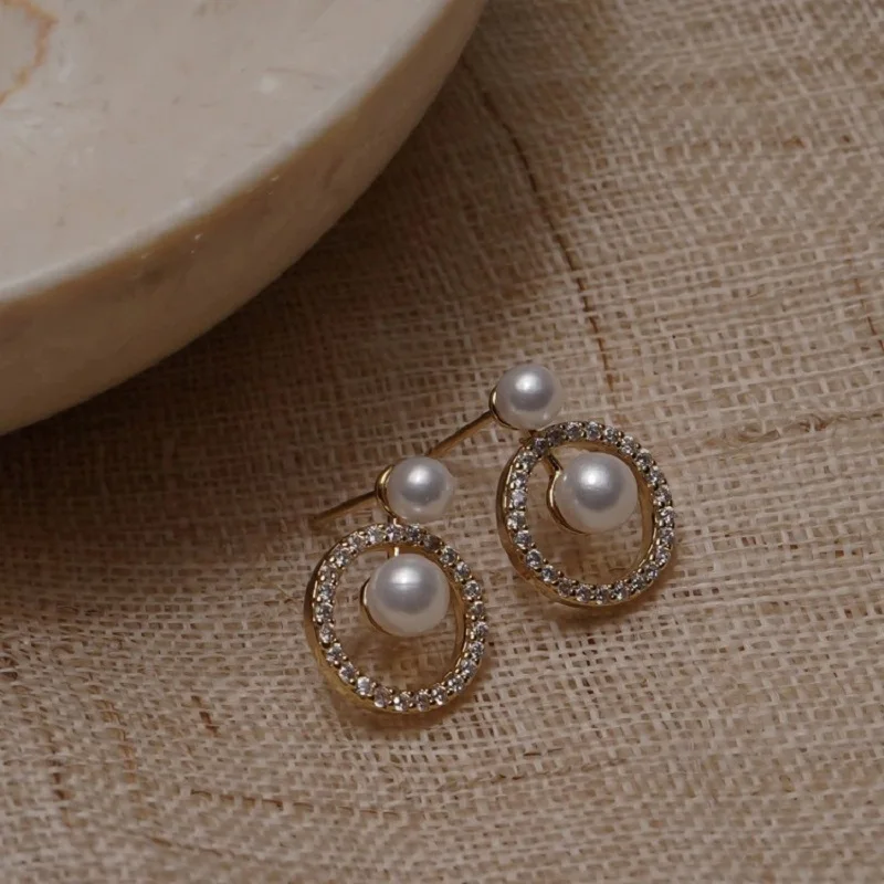 

ZDMXJL 2021 New Arrival Fahion Women's Earrings Fine Simple Round Pearl Earrings for Women Bijoux Jewelry Gifts Drop-shipping