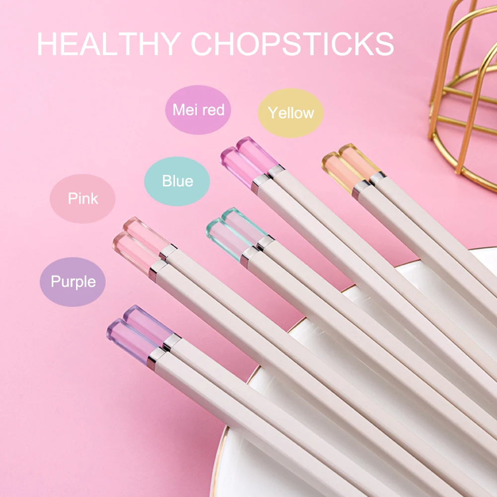 Палочки для еды из янтарного стекловолокна 1 пара противоскользящие японские