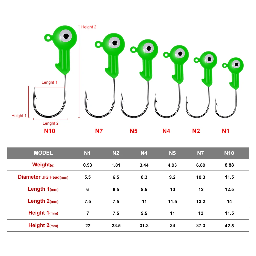 10 шт./лот новый рыболовный крючок из углеродистой стали 1G 2G 4G 5G 7G 10G мини свинцовый