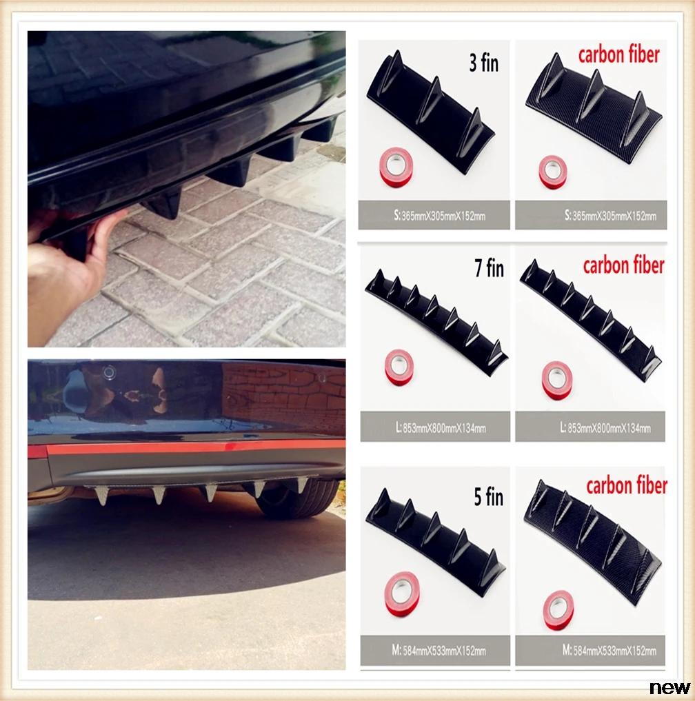 Автомобильный диффузор губа на задний бампер Fin ABS air shark для Peugeot 206 307 406 407 207 208 308 508