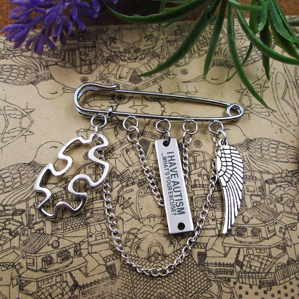 Брошь высокого качества у меня аутизм. Какая вас причина? Цепочка пазл с