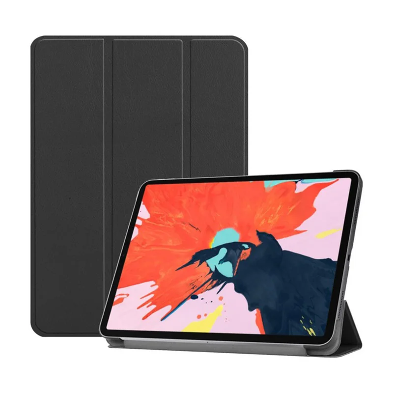 Black Чехол MTT для iPad Pro 12,9 дюйма 3rd Gen из искусственной кожи, чехол-подставка с мультяшным граффити, Магнитный смарт-чехол с беспроводной зарядкой - Цвет: Black