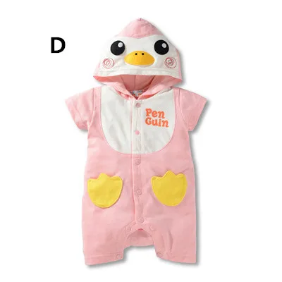 Детский летний комбинезон с коротким рукавом капюшоном |