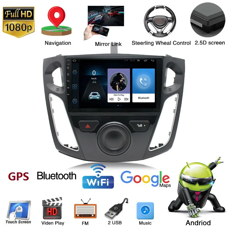 9 дюймов Android 1 HD контактный Sn автомобильный MP5 плеер для Ford Focus 1G + 16G Wifi Bluetooth GPS