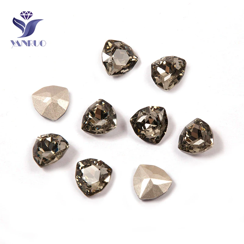 Black Diamond YANRUO 4706 супер качество камни и кристаллы пришить страз в форме когтя Pointback ремесло кристалл для камней для украшения одежды - Цвет: Black Diamond
