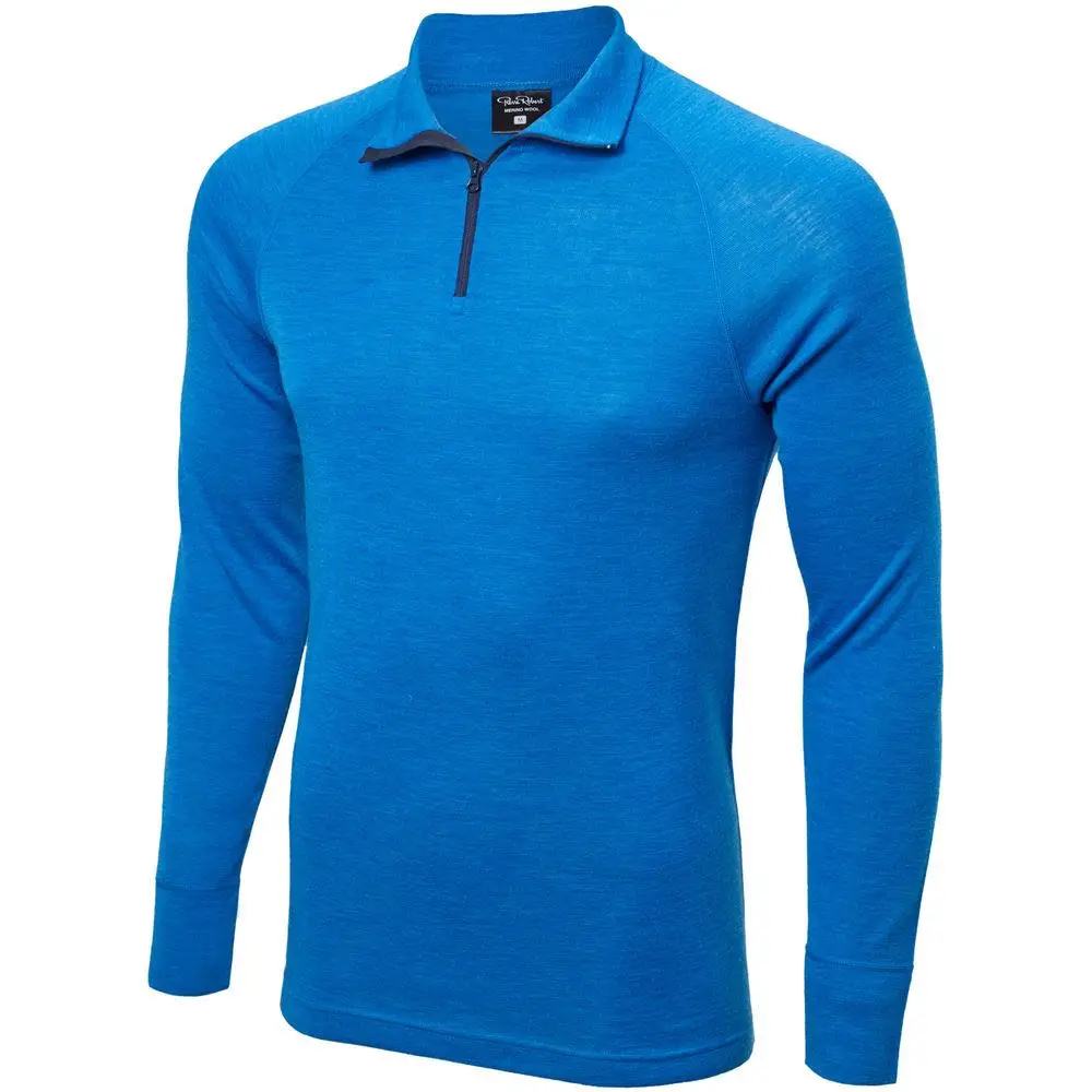 Мужская Базовая рубашка из мериносовой шерсти терморубашка 1/4 мериноса на молнии