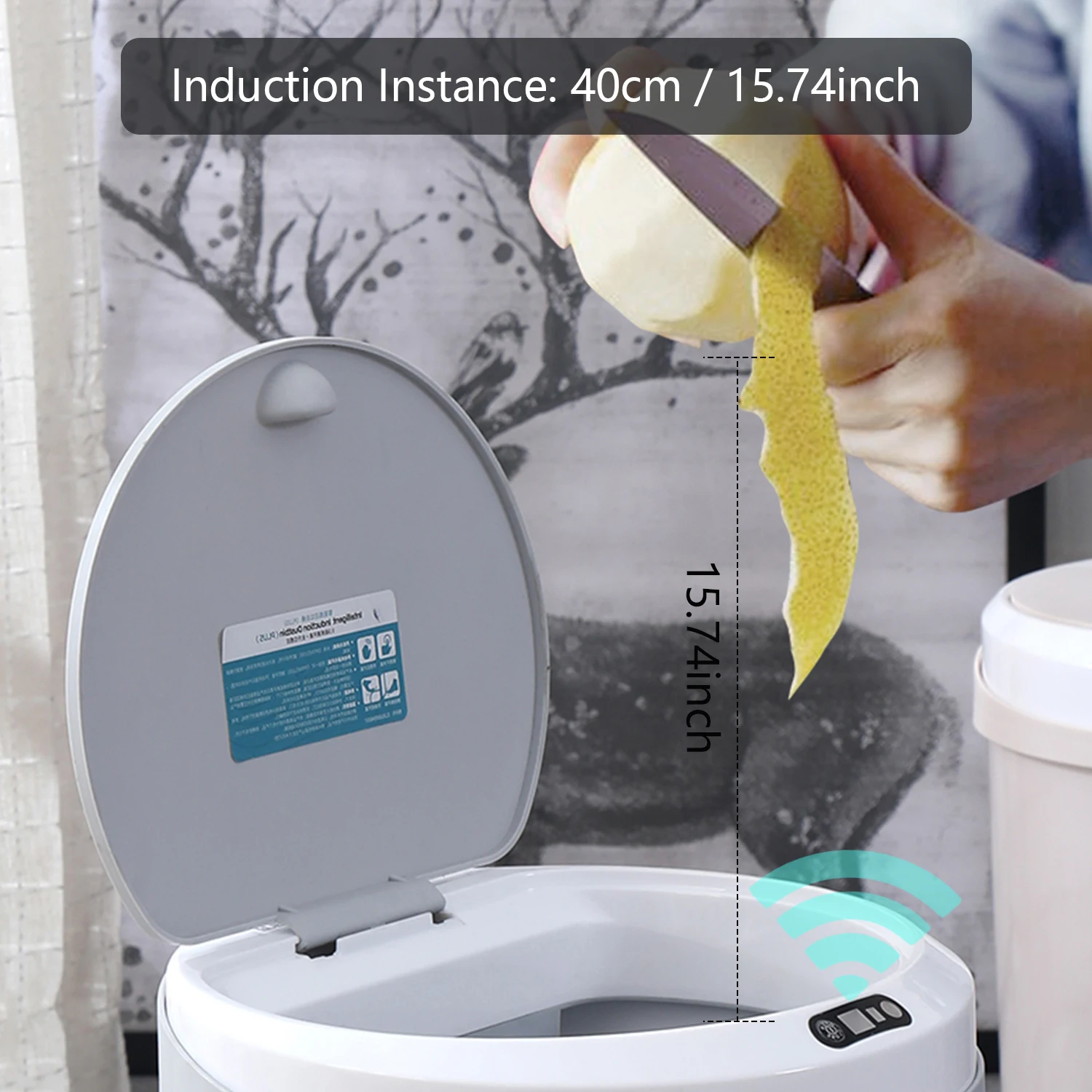 

Automatic Garbage Can Infrared Motion Sensor with Lid for Kitchen Bathroom Office Bedroom 12L/3.2Gal Touch-free Trash Cans