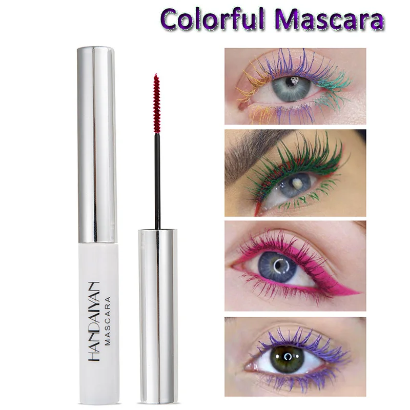 Косметика цветная тушь для ресниц густая Завитая объем тонкие Удлиненные
