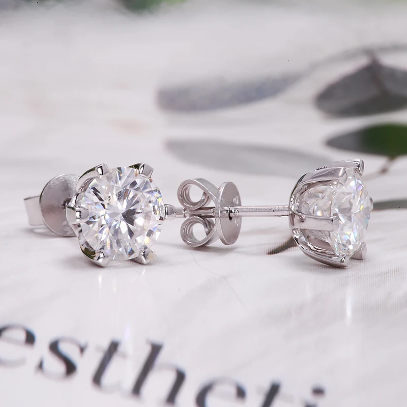 AEAW 2ctw DEF белый алмаз тест прошел Moissanite серьги серебристого цвета Бижутерия