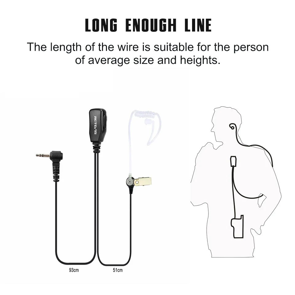 5 шт. Walkie Talkie наушники PTT MIC Covert Air Acoustic Tube для Motorola T270 SX500 T5100 FV200 XTL446 Retevis RT45|walkie talkie
