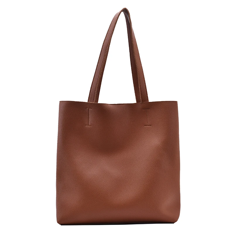 

Large Solid Color Soft PU Leather Shoulder Bags For Women 2020 Simple Open Handbags Winter Branded Women's Trending Hand Bag