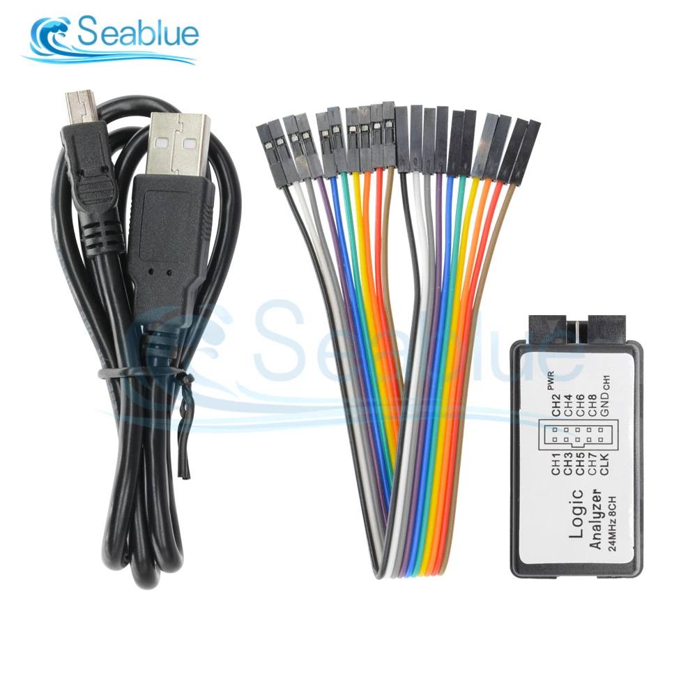 Портативный мини логический анализатор USB 24M 8CH профессиональный микроконтроллер