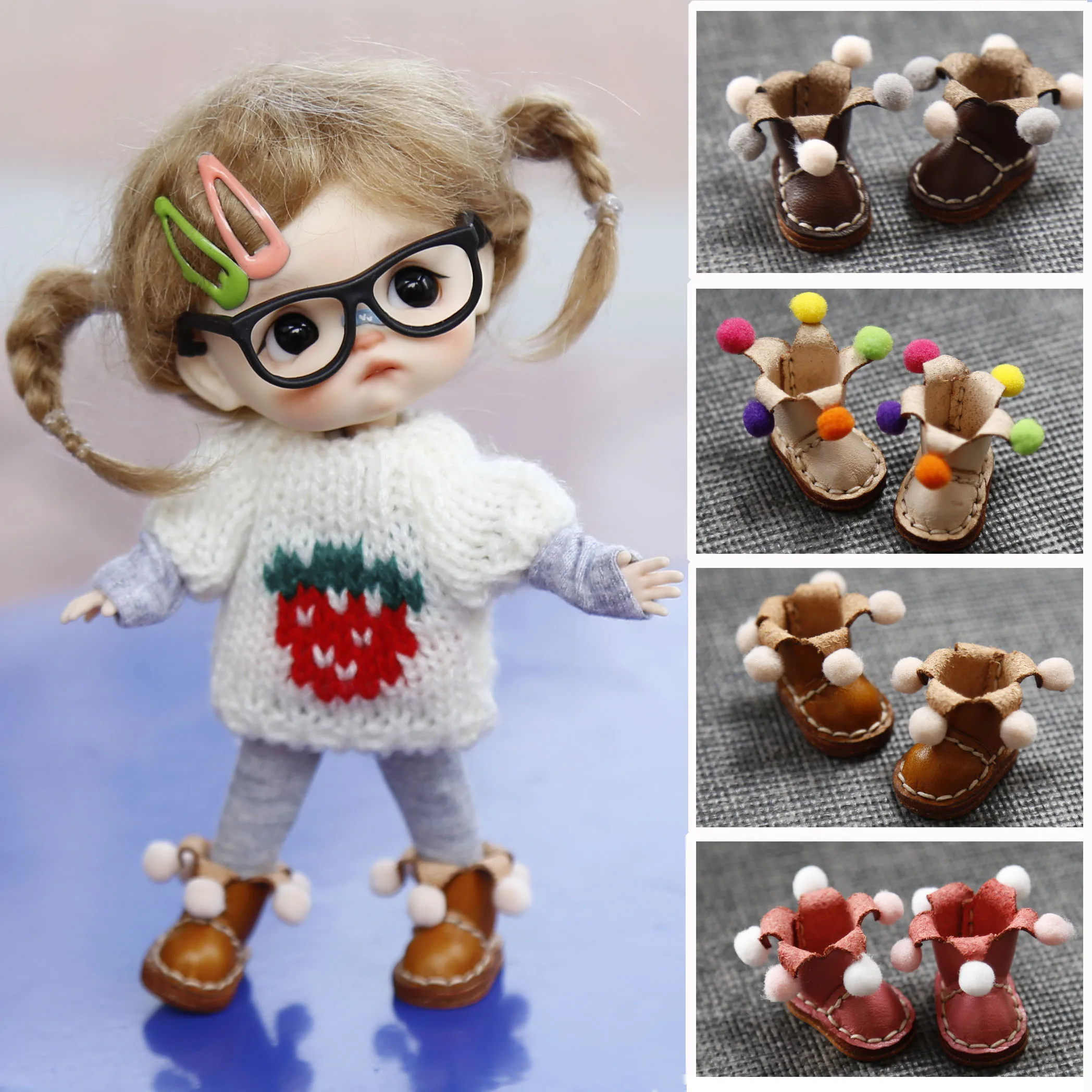 

Ob11 baby shoes DDF body9 plain GSC clay head can wear clown cow doll shoes doll accessories