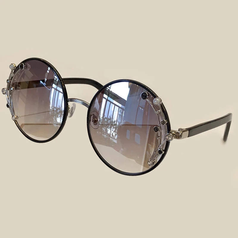 

Luxury Oversized Round Sunglasses Women 2019 UV400 Retro Brand Designer Metal Frame Sun Glasses For Female Oculos Eyewear
