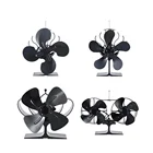 Бесплатная доставка Черный каминный вентилятор для печи, работающий от тепловой энергии древесных бревен горелки Ecofan Тихий Домашний Вентилятор для камина эффективное распределение тепла