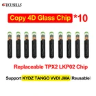 10 шт.лот Автомобильный ключ чип КОПИЯ 4D стеклянный чип заменяемый чип TPX2 LKP02 может поддерживать KYDZ TANGO VVDI JMA машина (многоразовые)