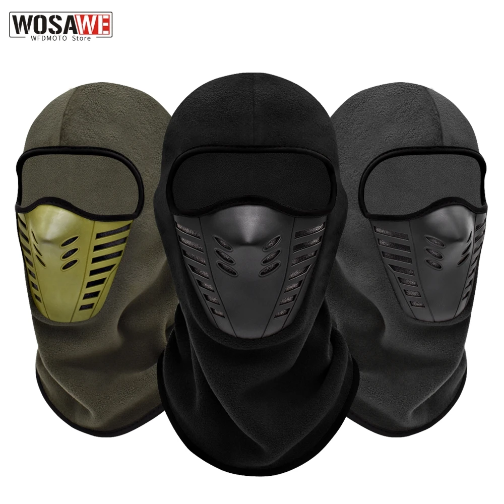 

WOSAWE Motocycle Balaclava Full Face Mask Winter Thermal Cap Moto Bike Snowboard Skiing Neck Warmer Scarf Windproof Men's Hat
