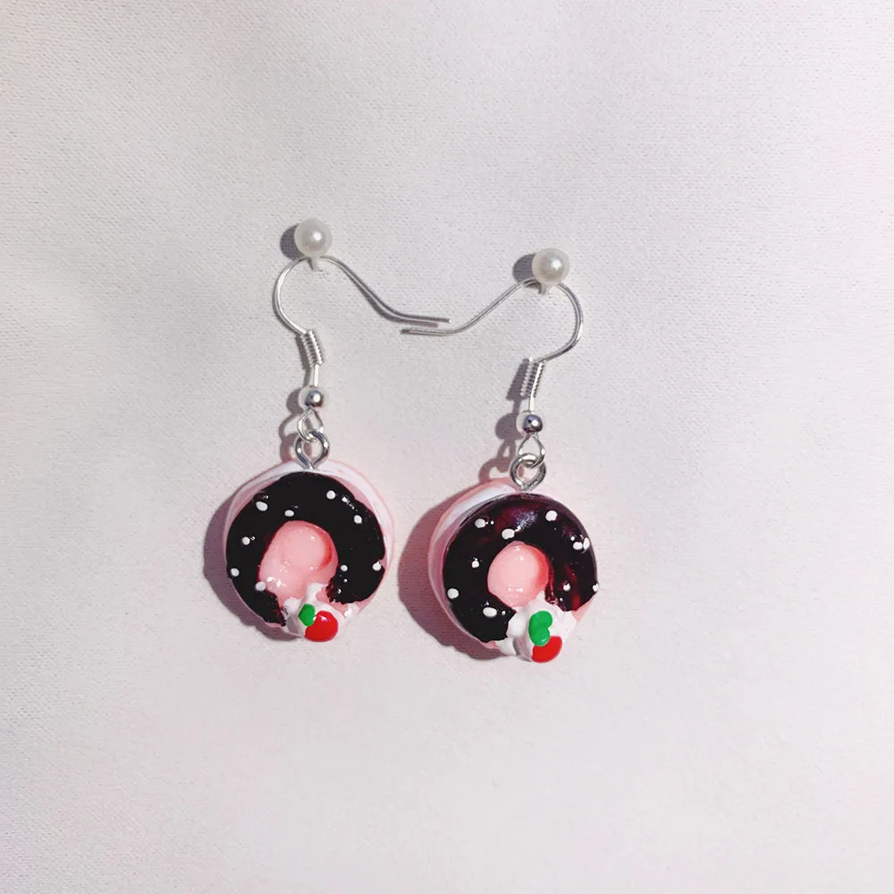 

New Earrings Fashion Personality Creative Cute Donut Earrings Women
