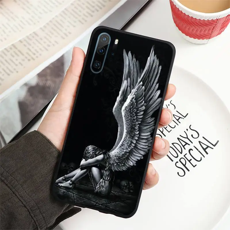 

Angel devil wings art pattern Phone Case For Huawei honor Mate P 10 20 30 40 i 9 8 pro x Lite smart 2019 nova 5t