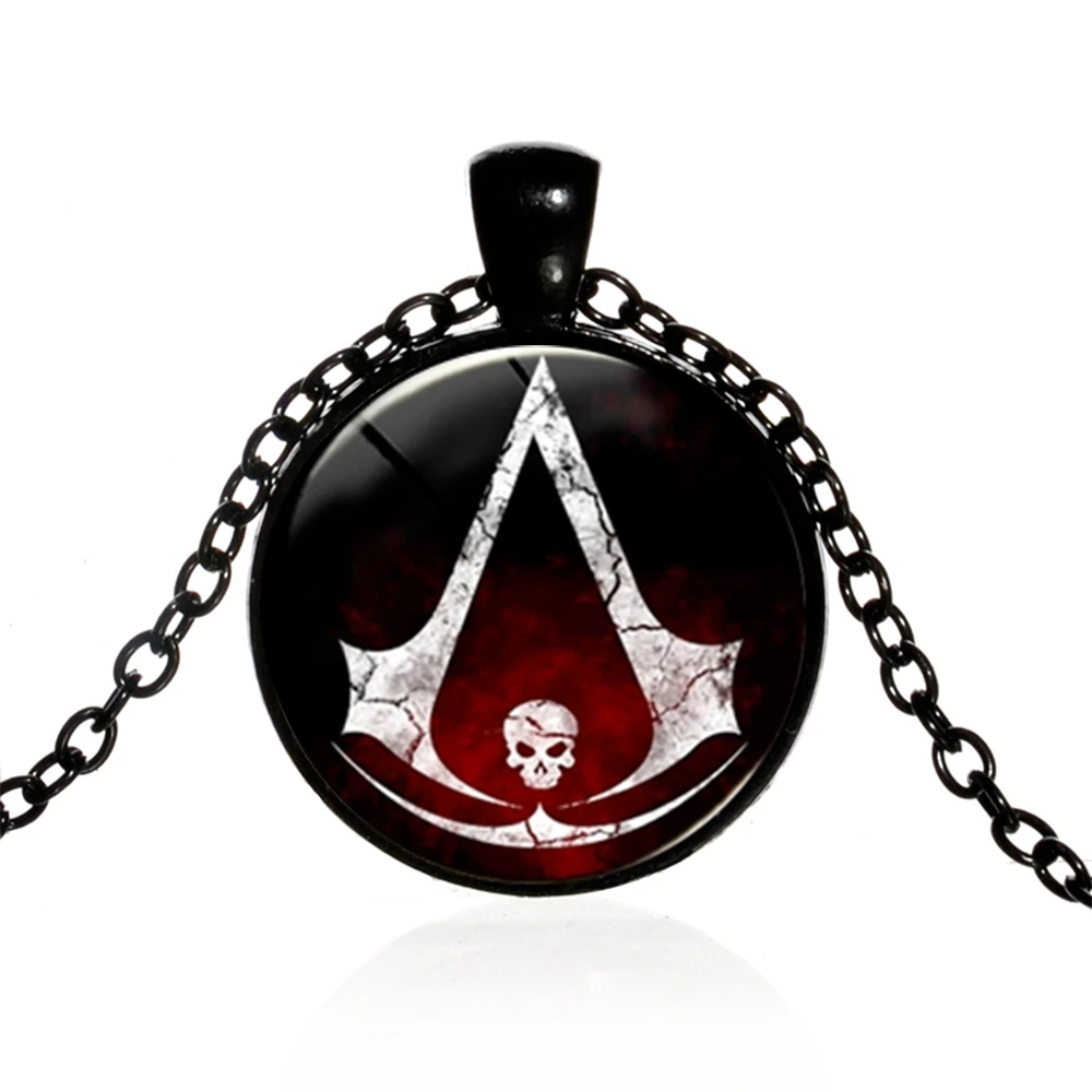 Ожерелье с изображением экшн игры в стиле стимпанк готическая Черная цепочка