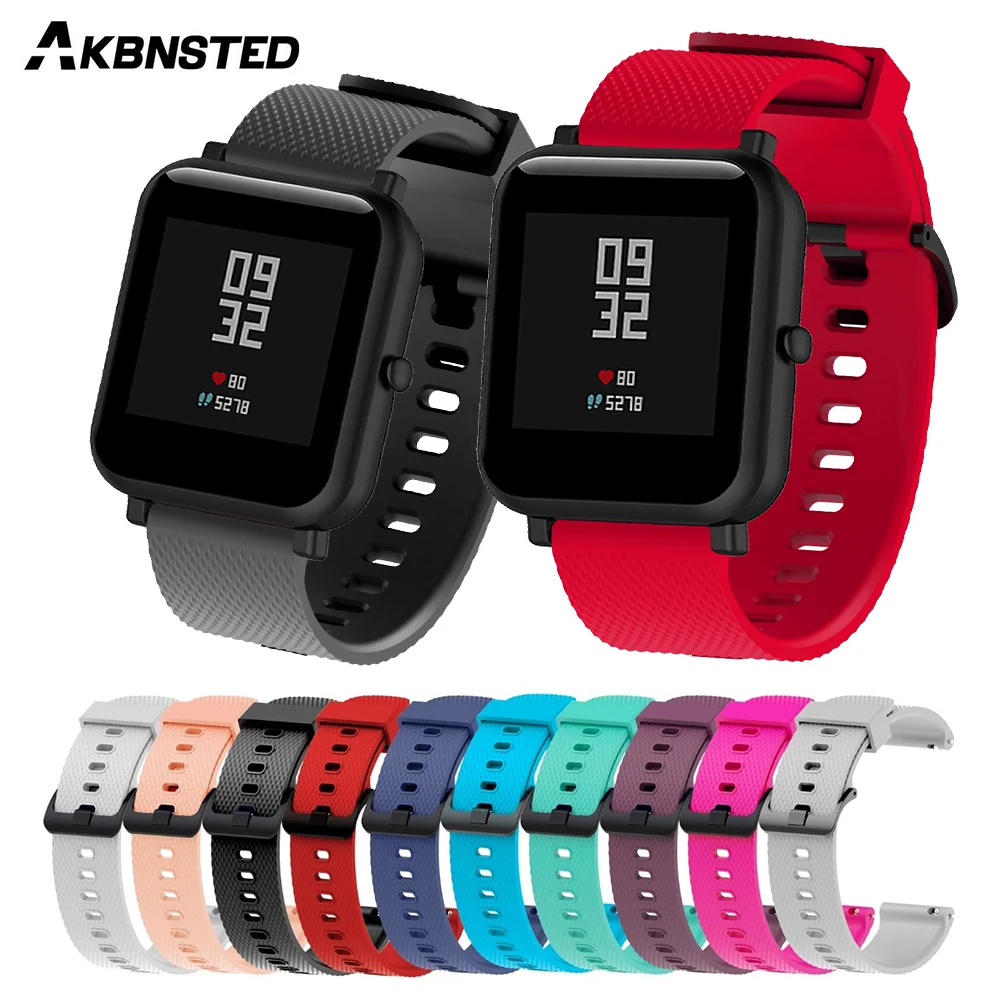 

AKBNSTED 20MM Silicone Watch Strap For Xiaomi Huami Amazfit Bip/GTS/GTS 2/POP/Garmin Forerunner 245/245M/Vivoactive 3/Venu Watch