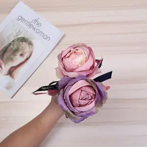 Розовая шариковая ручка креативные подарки рекламная с бантом для свадебных