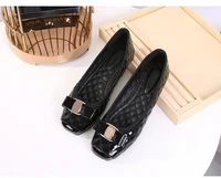 2021black patent leather slip on ballet flats shoes for women slip on metal decoration flat shoes women fashion zapatos mujer