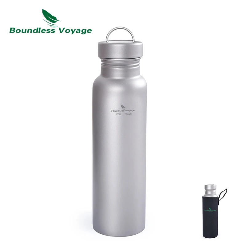 

Boundless Voyage Outdoor Camping Cycling Hiking Titanium Sports Bottle Water Bottle with Titanium Lid 28oz 800ml