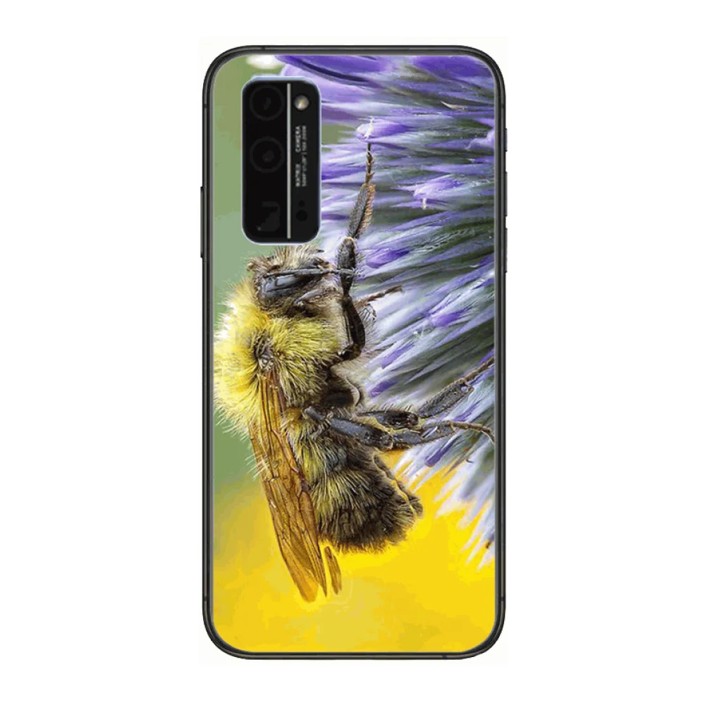 

Golden honeycomb bee Phone Case Hull For Huawei Honor 8 9 10 20 30 A S Lite Pro 5g i Black Back Soft Cell Cover Pretty
