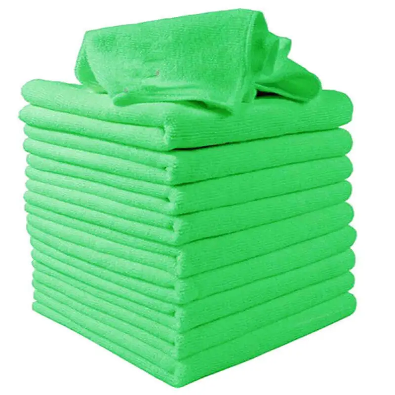 

10Pcs Car Towels Replacement Accessories Cloth Detailing Green Microfiber