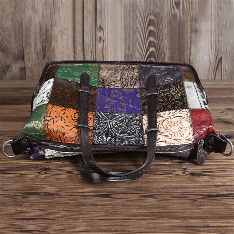 Большая богемная модная винтажная женская сумка Nesitu из натуральной кожи А4 с