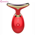 Средство для удаления морщин и шеи, LED фотонный терапевтический массажер для лица, устройство для подогрева кожи, подтяжки и снижения двойного подбородка, против морщин