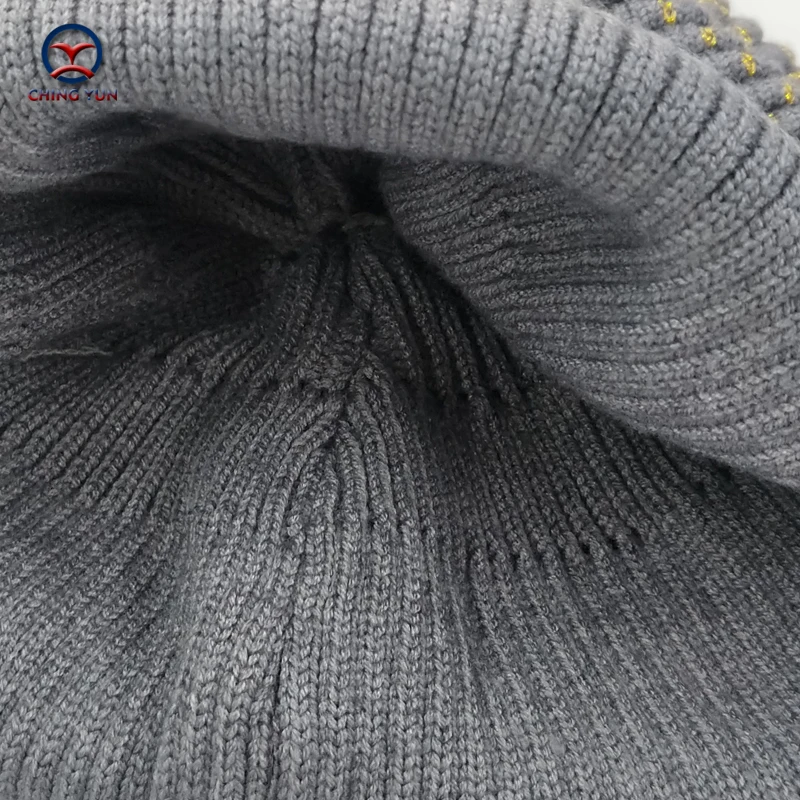 Новинка зимние женские вязаные шапки CHING YUN теплые однотонные плотные со стразами