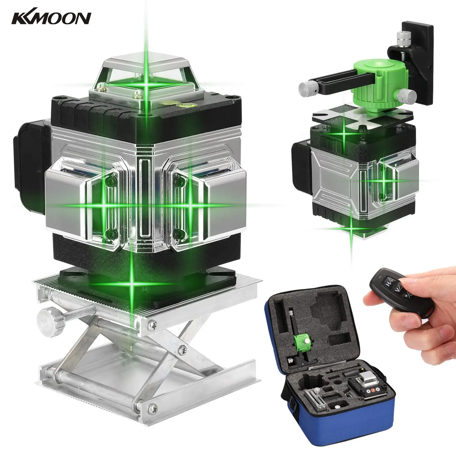 

KKMOON Multifunctional 16 Lines 3D Green Laser Level Self-leveling 360 Level Instrument with Vertical Horizontal Oblique Line