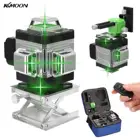 Многофункциональный 3D зеленый лазерный уровень KKMOON, 16 линий, самовыравнивающийся нивелир на 360 градусов, инструмент с вертикальной горизонтальной косой линией