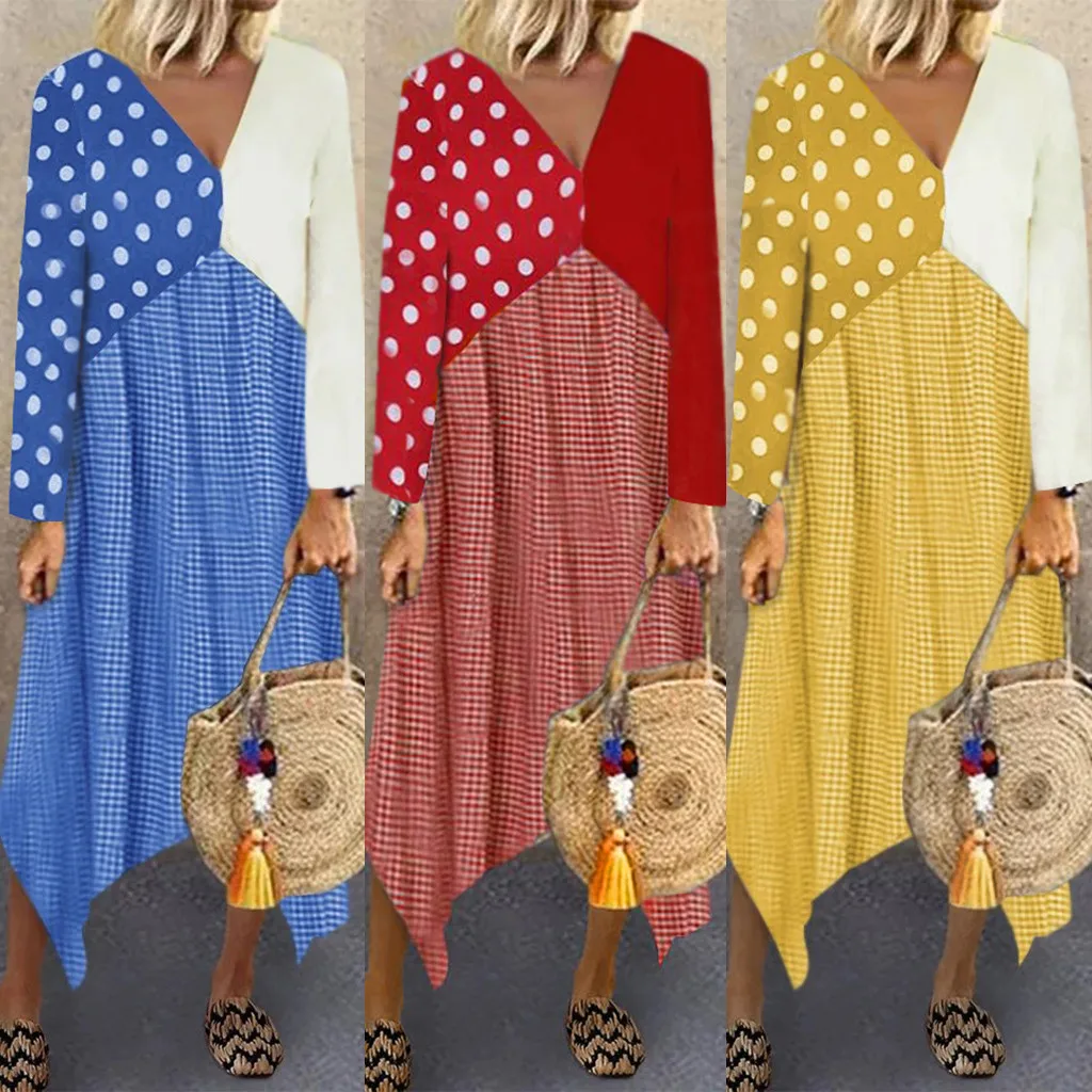 Новый Для женщин в богемном стиле большого размера платье макси с длинным